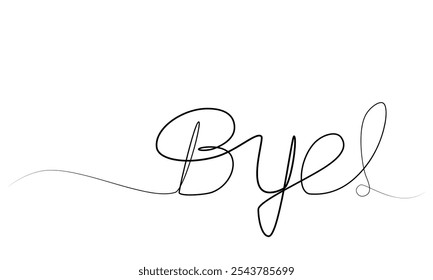 continuous drawing of the word goodbye in one line. vector illustration