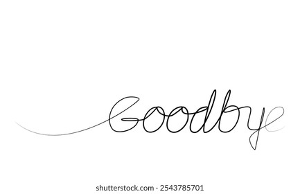 continuous drawing of the word goodbye in one line. vector illustration