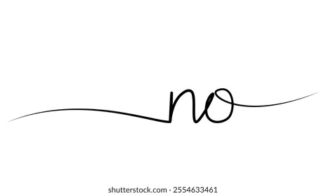 continuous drawing of the word no in one line. vector illustration