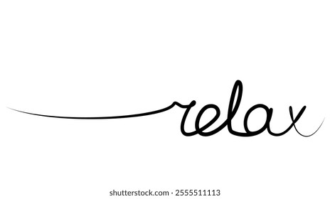 continuous drawing of the word relax in one line. vector illustration