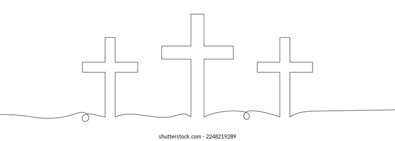 Una línea contínua del símbolo de la religión. Ilustración vectorial.