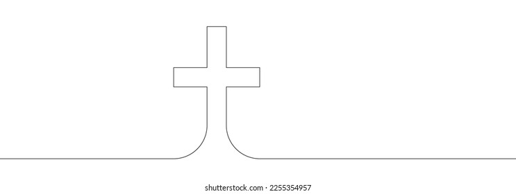 Una línea contínua del símbolo de la religión. Ilustración vectorial. Ilustración del vector