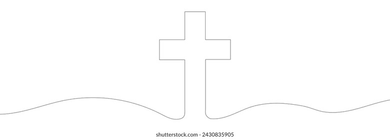 Durchgehend gezeichnet eine Linie des Symbols der Religion. Vektorgrafik.