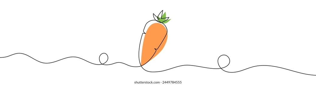 Continuous editable drawing of carrot icon. The carrot symbol in one line style.