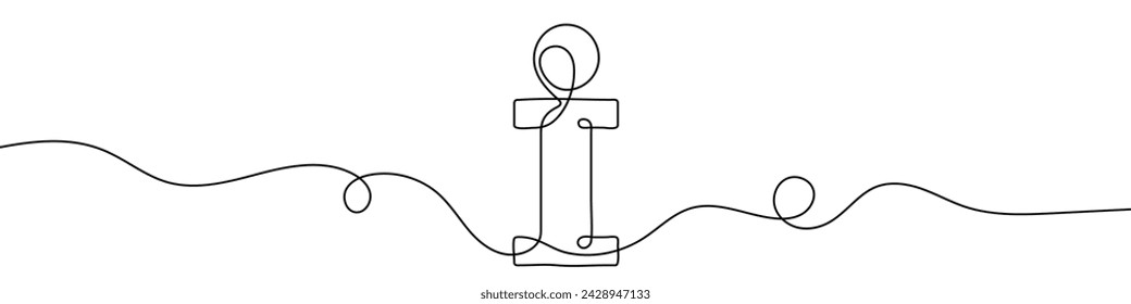 Continuous editable drawing of information symbol. One line drawing background. Vector illustration. Information symbol in one line style.