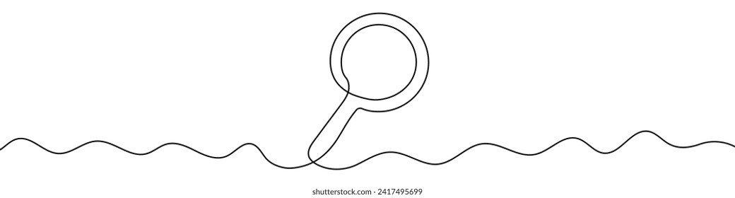 Continuous editable drawing of magnifier. One line drawing background. Vector illustration. Magnifying glass icon in one line style.