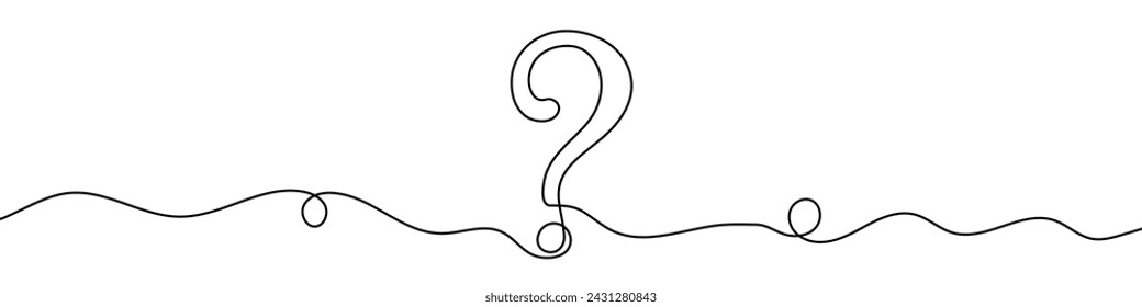 Continuous editable drawing of question mark. One line drawing background. Vector illustration. Question mark in one line style.