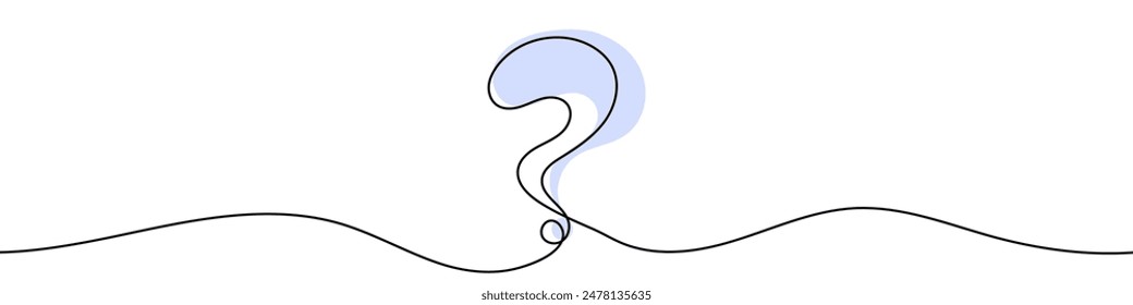 Continuous editable drawing of question mark. One line drawing background. Vector illustration. Question mark in one line style.