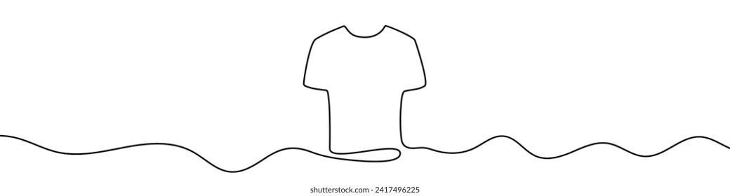 Continuous editable drawing of shirt. One line drawing background. Vector illustration. Shirt icon in one line style.