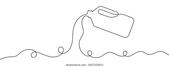 Continuous editable line drawing of bottle. One line drawing background. Vector illustration. Bottle icon in one line.