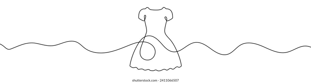 Dibujo continuo de línea modificable de la ropa. Fondo de dibujo de una línea. Ilustración vectorial. Icono de vestido de una sola línea.