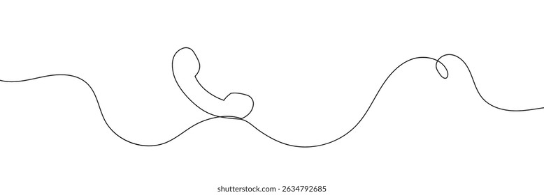 Continuous editable line drawing of handset. One line drawing background. Vector illustration. Single line sun hat icon.