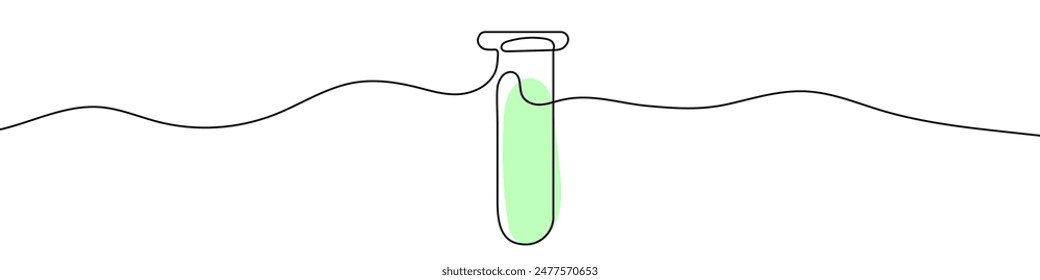 Continuous editable line drawing of laboratory flask. Laboratory flask icon in one line.