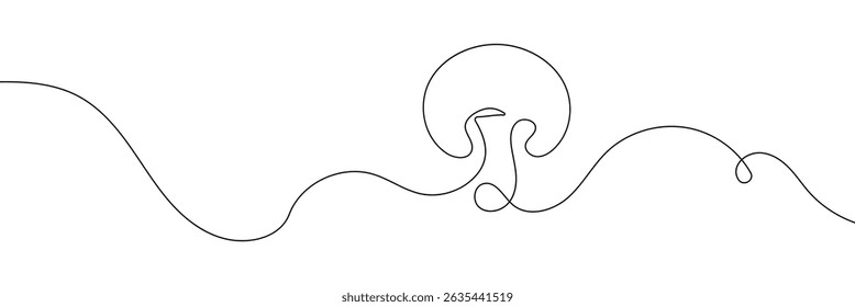 Dibujo de línea editable continuo de seta. Icono de seta en una línea .
