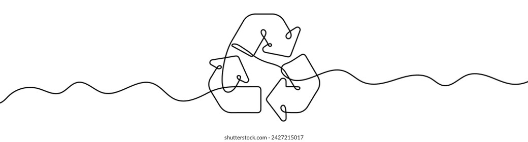 Continuous editable line drawing of recycle arrow. One line drawing background. Vector illustration. Single line recycle icon.