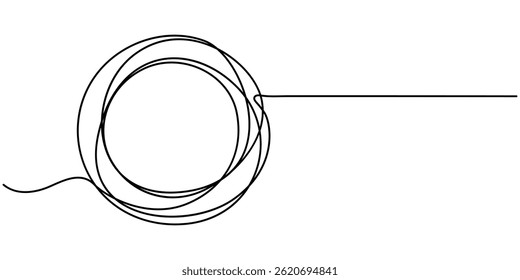  Desenho de linha editável contínuo do quadro redondo. Plano de fundo do desenho de uma linha. Ilustração vetorial. Quadro redondo em uma linha, forma redonda desenho contínuo de uma linha. 