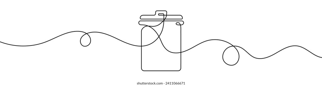 Continuous editable line drawing of trash can. One line drawing background. Vector illustration. Single line trash can icon.