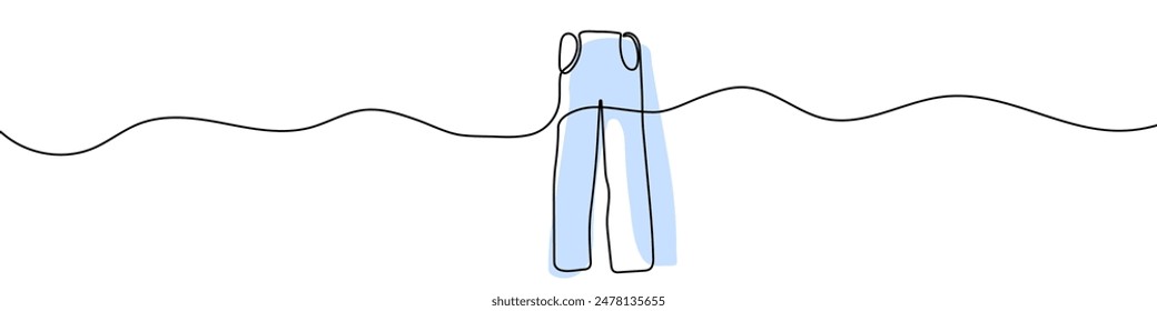 Dibujo de línea editable continuo de pantalones. Icono de dibujo de una línea de pantalones. Ilustración vectorial. Pantalones en una línea.