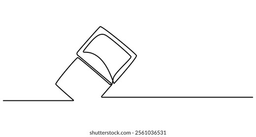 continuous eraser drawing in one line,  school supplie, Back to school one line continuous drawing. rubber eraser. outline pro vector illustraton, Eraser continuous one line drawingo of simple. 