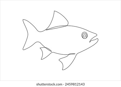 continuous fish single line art