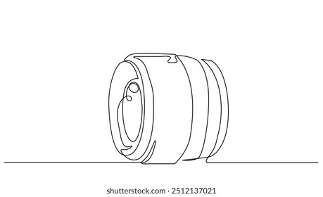 Continuous Fix Lens Camera front Side Isolated. Concept photography,business,digital vector illustration