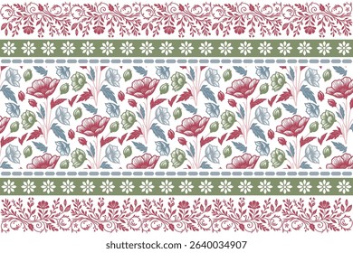 Continuous floral line art pattern. Modern abstract flower sketch. Seamless textile surface for bedsheets and wallpapers.

