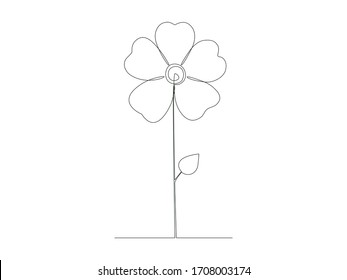 Stockillustration mit kontinuierlicher Blume, Vektorillustration einzeln auf weißem Hintergrund