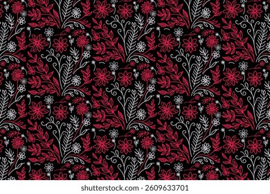 continuous flower sketch in one line art style for seamless textile design wallpaper and stylish fabric packaging

