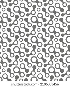 Continuous Geometric Graphic Smooth Swatch Texture. Seamless Elegant Vector Bio Repetition Pattern. Repeat White Continuous Grid Pattern. Decorative Wallpaper Texture. 