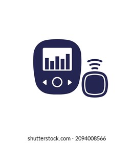 Continuous Glucose Monitor Icon On White