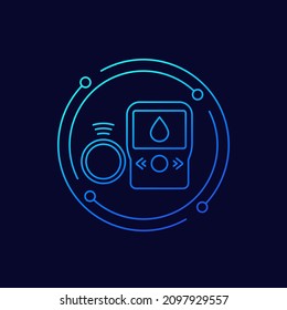 Continuous Glucose Monitor Line Vector Icon