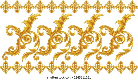 
continuous gold ornament, stylish baroque, elegant graphics
