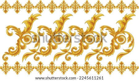 
continuous gold ornament, stylish baroque, elegant graphics
