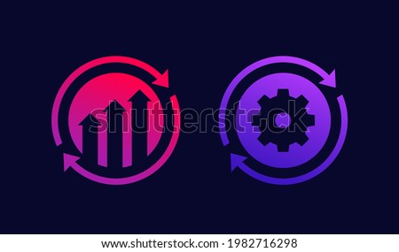 continuous growth and improvement vector icons