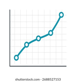 Ícone Do Gráfico De Linha De Crescimento Contínuo. Vetor de tendências de sucesso e dados nos negócios.

