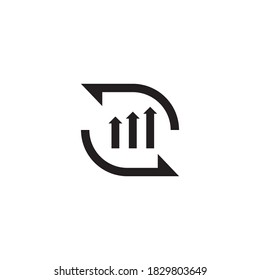 continuous growth vector icon design template