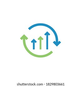 continuous growth vector icon design template