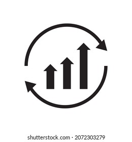 continuous growth vector icon design template