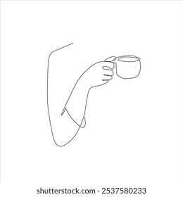 continuous hand cup of coffee