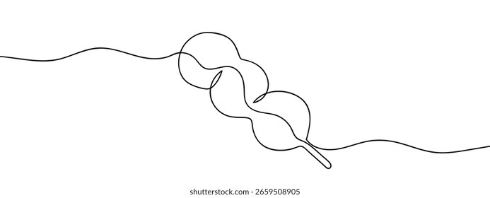 Continuous hand drawn line Dango Japanese food Simple art lines, vector on transparent background.