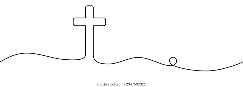 Continuous hand line drawing of the symbol of religion. Minimal Vector Design.