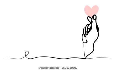 continuous hand love drawing with one line. vector illustration