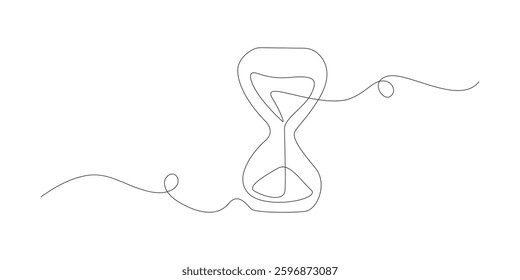 Continuous hourglass one line drawing vector