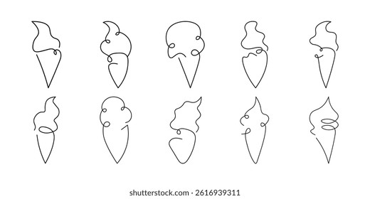 Continuous Ice Cream Line Drawing