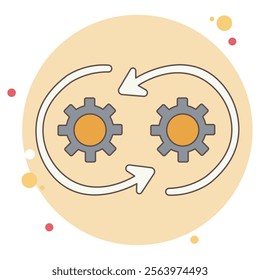 Continuous Icon, Driving Excellence Through Continuous Improvement Strategies, Harnessing the Power of Continuous Innovation and Delivery, vector
