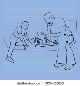 Schachspieler und -kinder für ununterbrochene Illustration