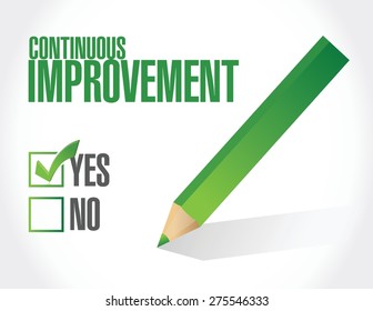continuous improvement approve sign concept illustration design over white background