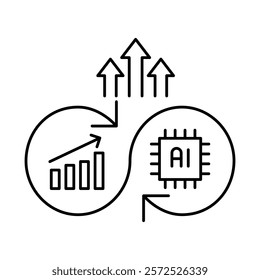 Continuous Improvement – Circular Arrows Representing AI Evolution Over Time