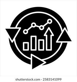 Continuous Improvement Glyph Icon Vector Illustration