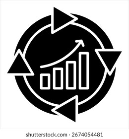 Ilustración vectorial de iconos de glifos de mejora continua